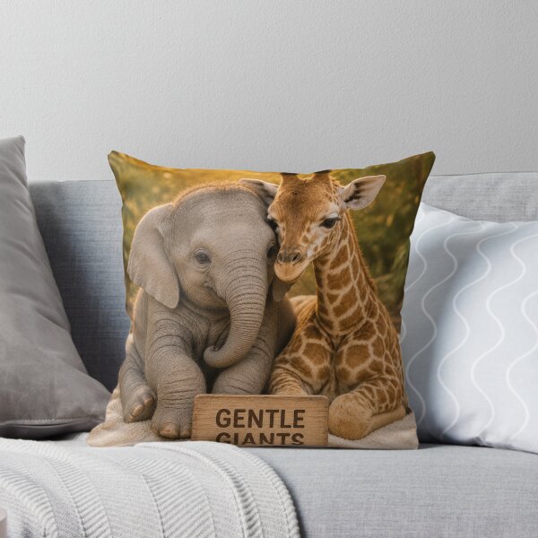 Item preview, Cute Baby Elephant Giraffe Gentle Giants Love designed and sold by BagFactoryUK.