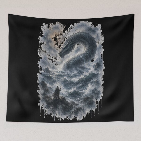 Item preview, Jormungandr Midgard Serpent Viking Watercolor designed and sold by DarkOriginArts.