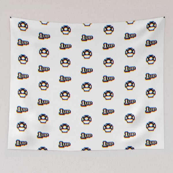 Item preview, 1up Mushroom Glitch Pattern designed and sold by animinimal.