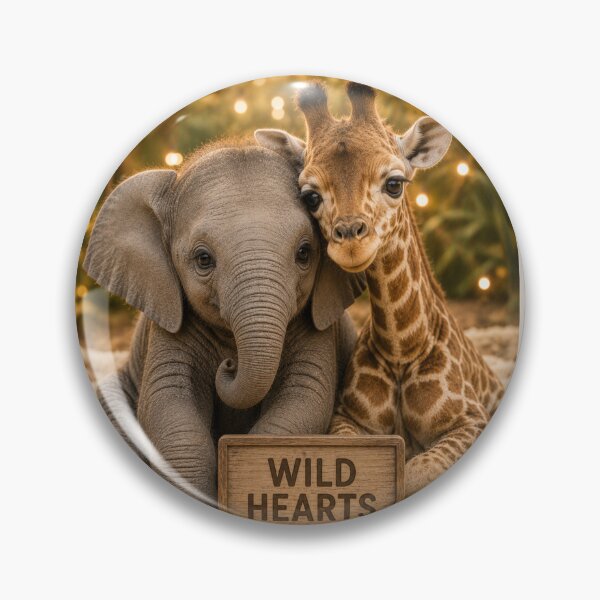 Artikelvorschau, Wild Hearts Baby Elephant Giraffe Cute Animals entworfen und verkauft von BagFactoryUK.