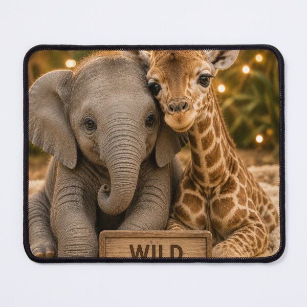 Item preview, Wild Hearts Baby Elephant Giraffe Cute Animals designed and sold by BagFactoryUK.