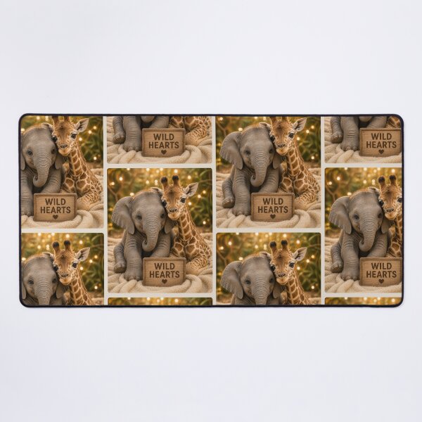 Item preview, Wild Hearts Baby Elephant Giraffe Cute Animals designed and sold by BagFactoryUK.