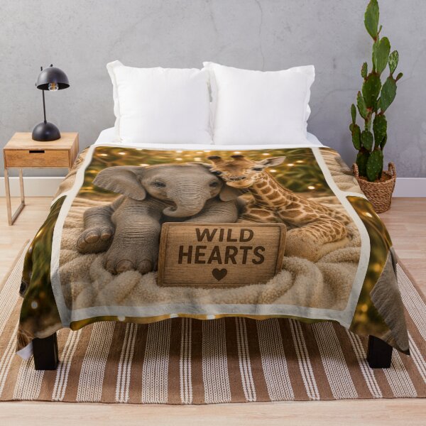 Item preview, Wild Hearts Baby Elephant Giraffe Cute Animals designed and sold by BagFactoryUK.