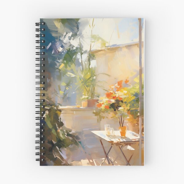 Item preview, Impressionist Sunny Terrace with Flowers designed and sold by AniDragonfly.