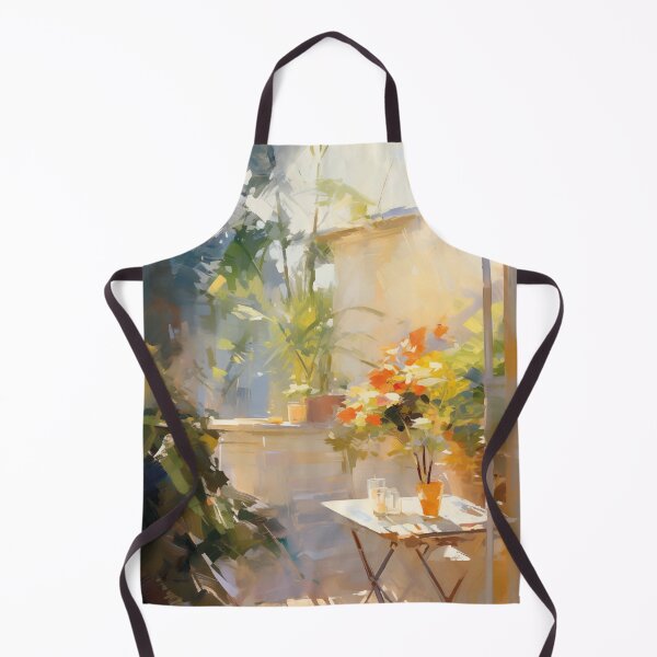 Item preview, Impressionist Sunny Terrace with Flowers designed and sold by AniDragonfly.