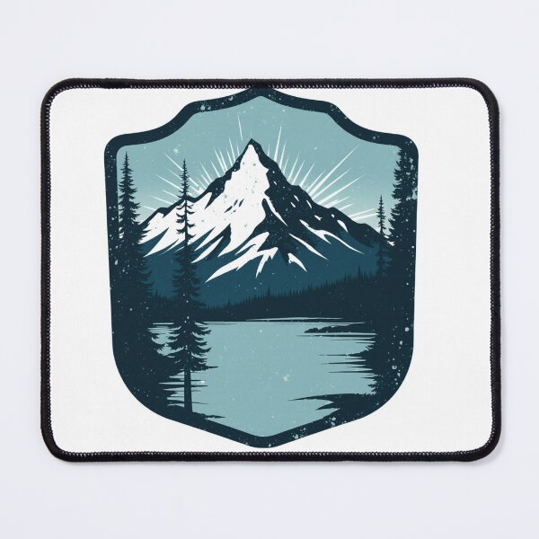 Item preview, Retro Mountain Hiking Badge Mountain Lake designed and sold by Everyday Motif.