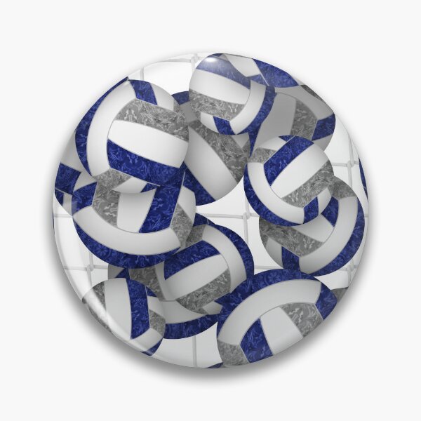 Item preview, Navy blue & gray girly volleyballs pattern with net accent designed and sold by katzdzynes.