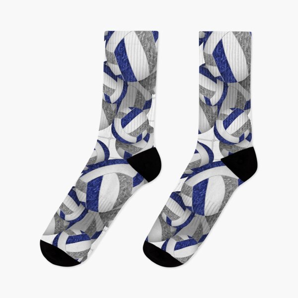 Item preview, Navy blue & gray girly volleyballs pattern with net accent designed and sold by katzdzynes.