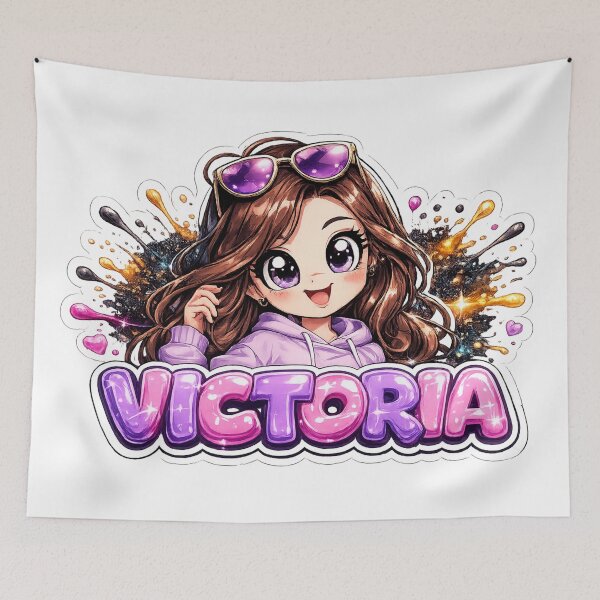 Item preview, Victoria – Cute Anime Girl Name designed and sold by AlexLineArt.
