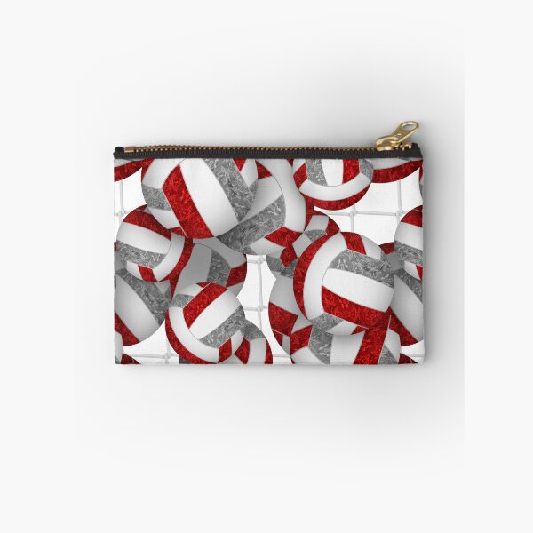 Item preview, Red & gray girly volleyballs pattern with net accent designed and sold by katzdzynes.