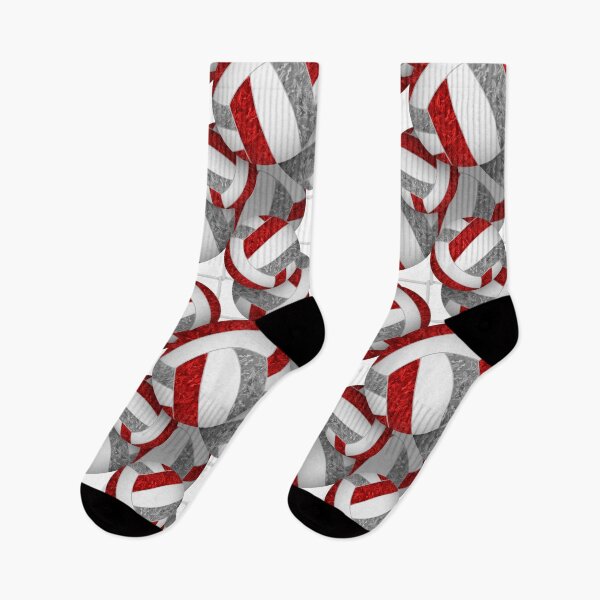 Item preview, Red & gray girly volleyballs pattern with net accent designed and sold by katzdzynes.