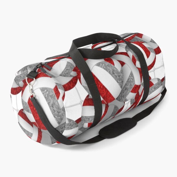 Item preview, Red & gray girly volleyballs pattern with net accent designed and sold by katzdzynes.