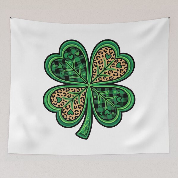 Item preview, funny St Patricks Day lucky shamrock leopard heart designed and sold by ArtDesignTp.
