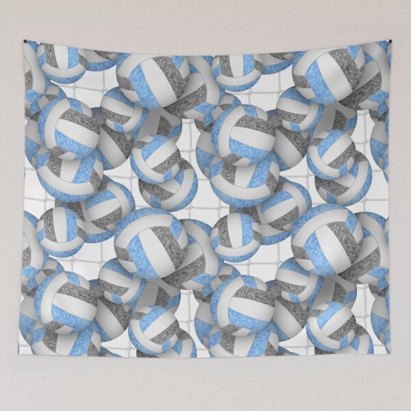 Item preview, Light blue & gray girly volleyballs pattern designed and sold by katzdzynes.