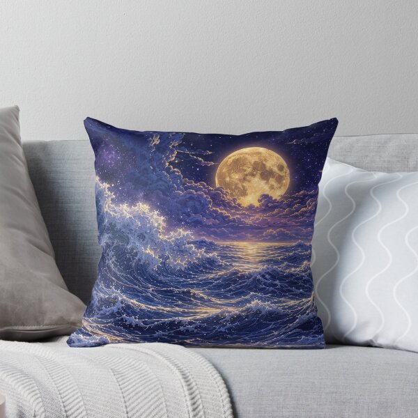 Item preview, Moonlit Ocean Waves Fantasy Desk Mat Design designed and sold by Art JSMY.