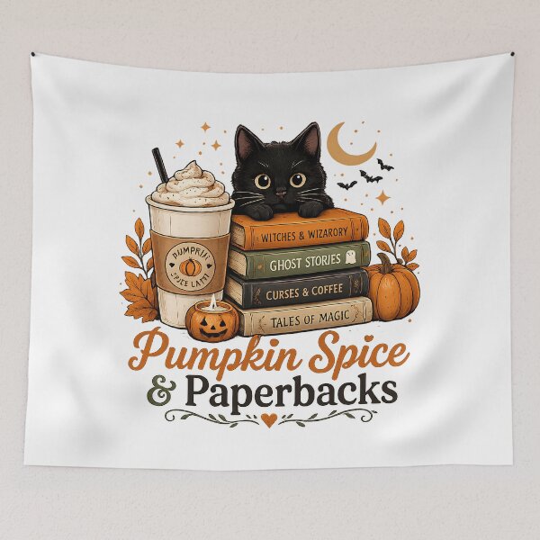Item preview, Wichy Cat Book Lovers Pumpkin Spice designed and sold by charmshop.