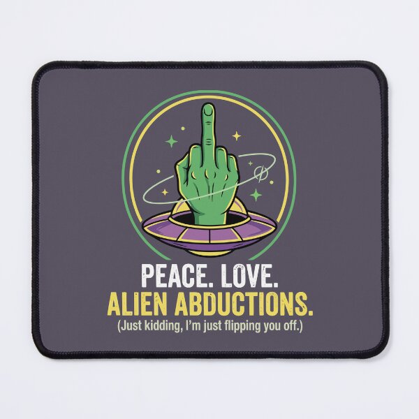 Item preview, Funny Alien Abduction Middle Finger UFO Space Humour designed and sold by Amir Faysal.