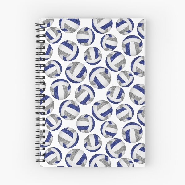 Item preview, Girly volleyballs pattern with navy blue & gray team colors  designed and sold by katzdzynes.
