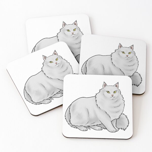 Item preview, Cat - Norwegian Forest Cat - White designed and sold by Jennifer Stolzer.