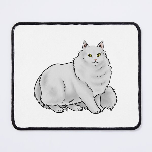 Item preview, Cat - Norwegian Forest Cat - White designed and sold by Jennifer Stolzer.