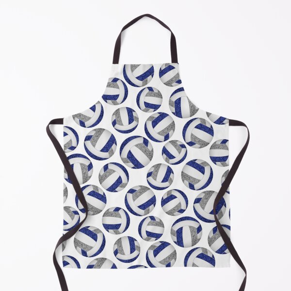 Item preview, Girly volleyballs pattern with navy blue & gray team colors designed and sold by katzdzynes.