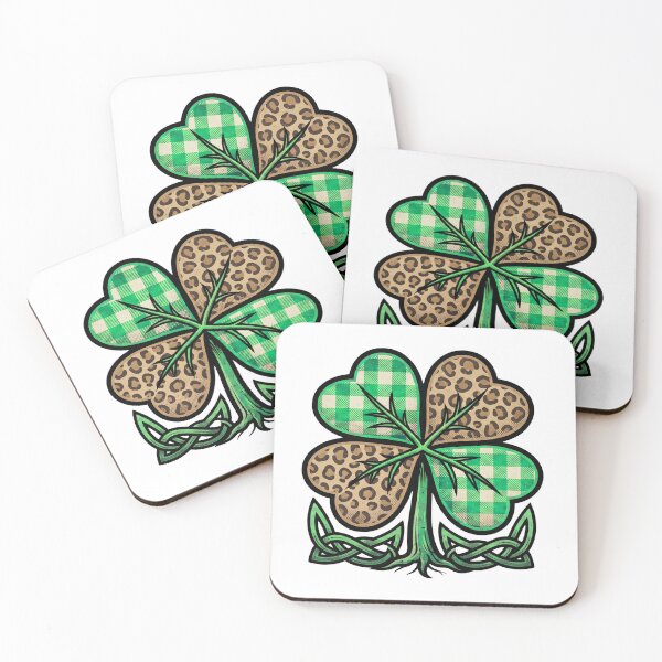 Item preview, festive irish shamrock heart plaid art  St Patricks Day designed and sold by ArtDesignTp.