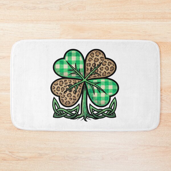 Item preview, festive irish shamrock heart plaid art  St Patricks Day designed and sold by ArtDesignTp.