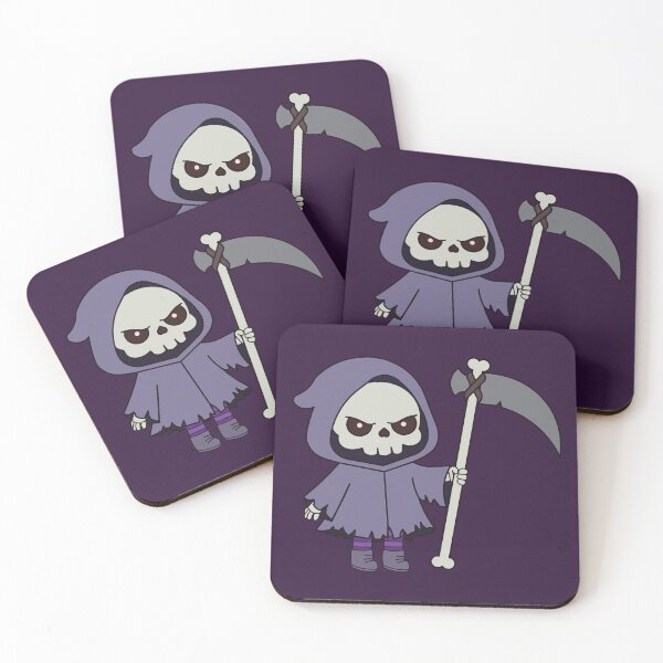 Item preview, Cute Kawaii Grim Reaper | Angry looking with bone Scythe designed and sold by Hallowed Artistry.