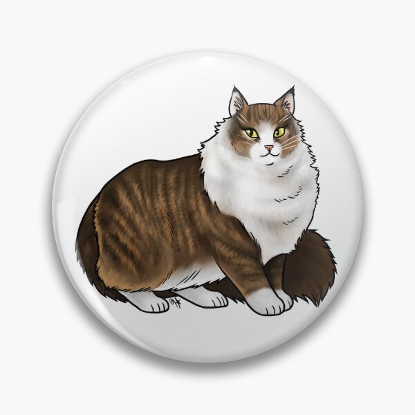 Item preview, Cat - Norwegian Forest Cat - White and Tabby designed and sold by Jennifer Stolzer.