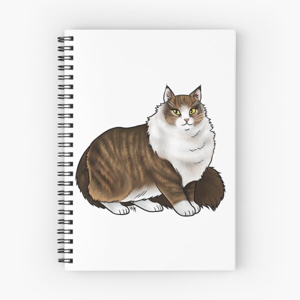 Item preview, Cat - Norwegian Forest Cat - White and Tabby designed and sold by Jennifer Stolzer.