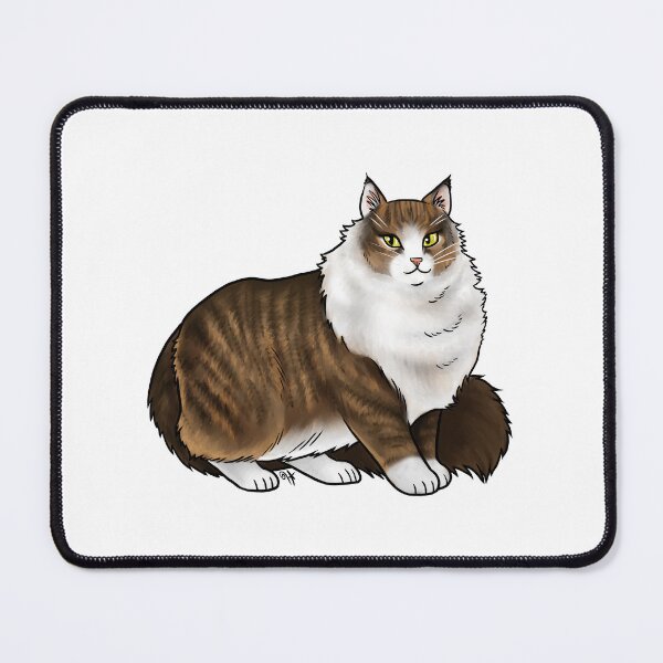 Item preview, Cat - Norwegian Forest Cat - White and Tabby designed and sold by Jennifer Stolzer.