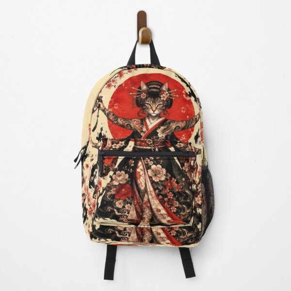 Item preview, Four-Armed Warrior Cat Geisha | Sakura Kimono | Japanese Feline Art designed and sold by Natalia-Vlad.