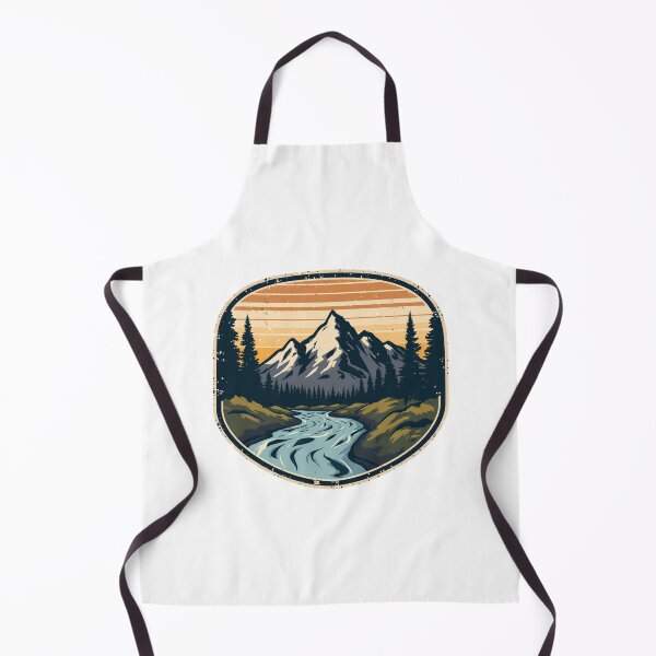 Item preview, Retro Mountain Hiking Badge Wild River designed and sold by Everyday Motif.