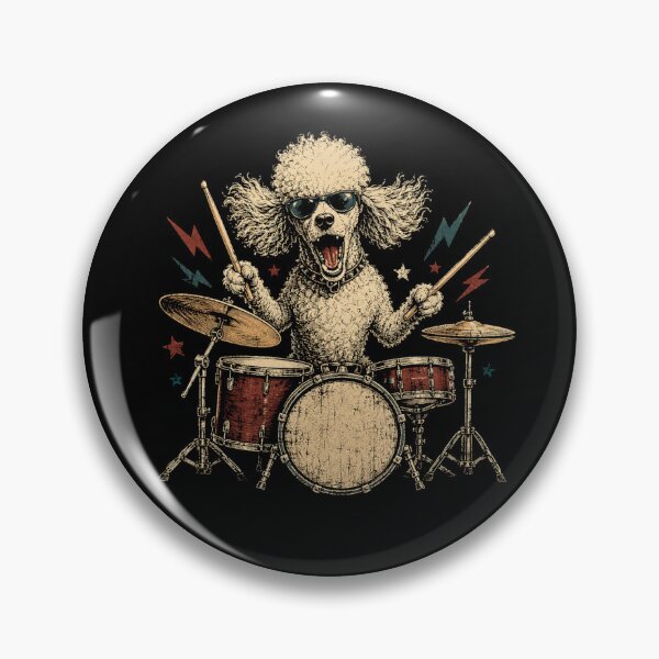 Item preview, Poodle Playing Drums Funny Music Dog Drummer designed and sold by Moizento.