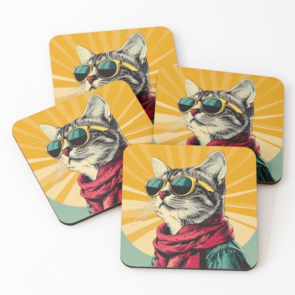 Item preview, Cool Cat with Sunglasses Vintage Retro designed and sold by Ginetta0815.
