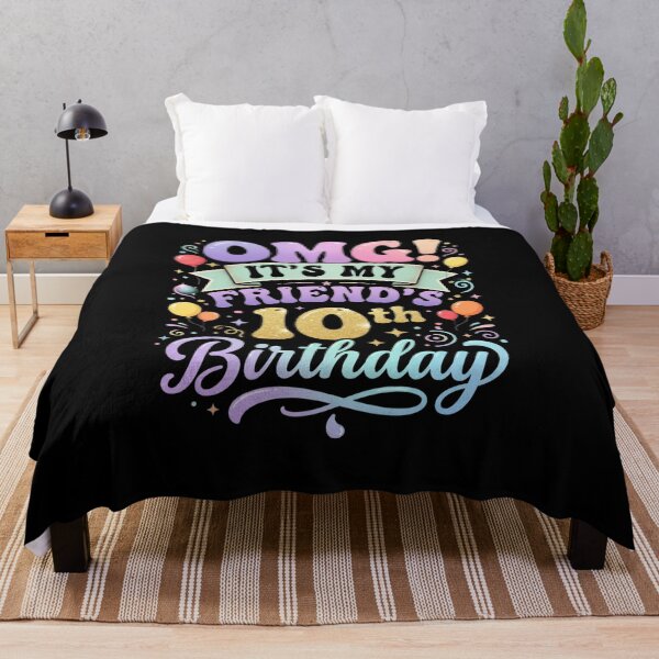 Item preview, OMG It's My Friend's 10th Birthday Happy 10 Years Old T-Shirt | Cute Birthday Party Graphic Gift designed and sold by Trendably.