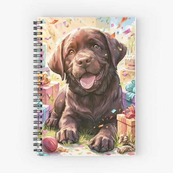 Item preview, Chocolate Labrador Birthday Card — Happy Puppy Confetti Gifts Cake Colorful Celebration designed and sold by SellingWSarah17.