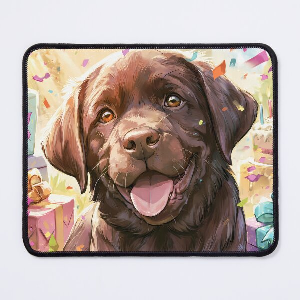 Item preview, Chocolate Labrador Birthday Card — Happy Puppy Confetti Gifts Cake Colorful Celebration designed and sold by SellingWSarah17.