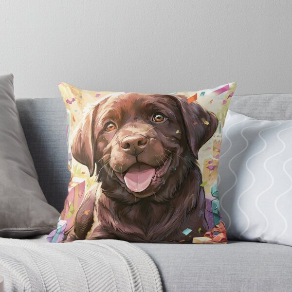 Item preview, Chocolate Labrador Birthday Card — Happy Puppy Confetti Gifts Cake Colorful Celebration designed and sold by SellingWSarah17.