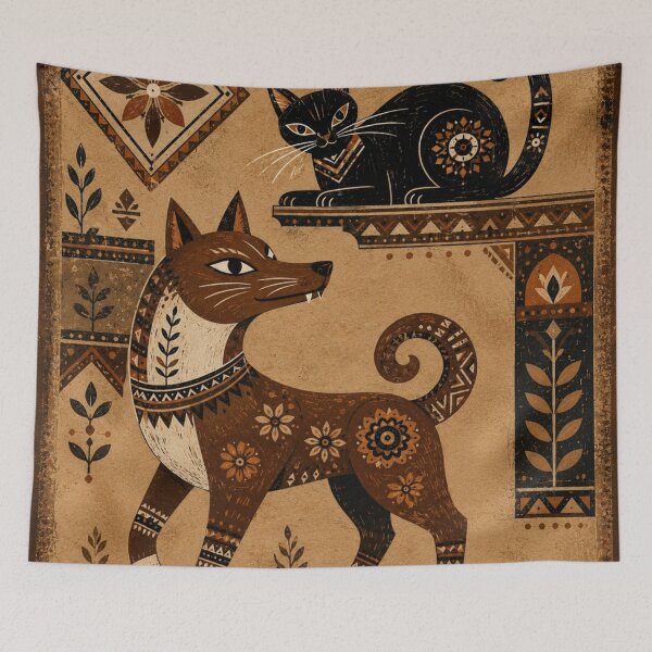 Item preview, Folk Art Cat and Fox Companions designed and sold by Rohan132.