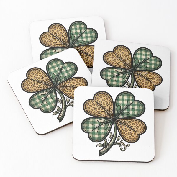 Item preview, funny St Patricks Day  shamrock heart leopard plaid irish designed and sold by ArtDesignTp.