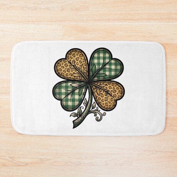 Item preview, funny St Patricks Day  shamrock heart leopard plaid irish designed and sold by ArtDesignTp.