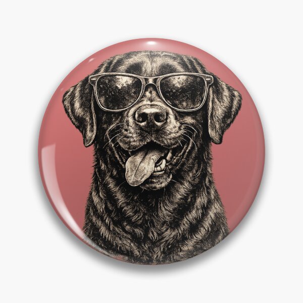 Item preview, Funny Black Labrador Retriever with Sunglasses | Vintage Engraved Dog Illustration | Cool Dog Lover T-Shirt designed and sold by Elite Wall Art.