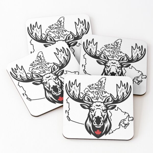 Item preview, Moose in Front of Canada Map | Canadian Wildlife Design | Rustic Nature & Canada Map Illustration designed and sold by Softbear Atelier.
