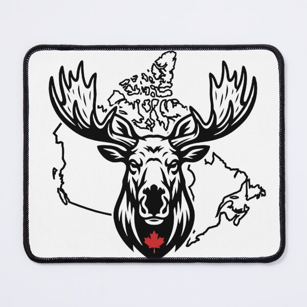Item preview, Moose in Front of Canada Map | Canadian Wildlife Design | Rustic Nature & Canada Map Illustration designed and sold by Softbear Atelier.