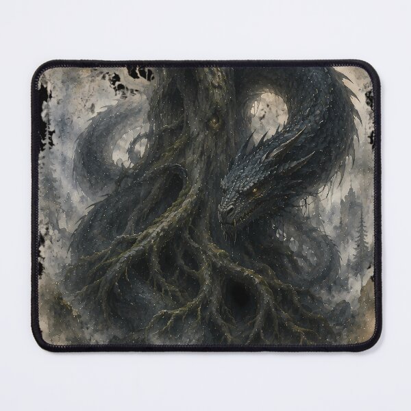 Item preview, Nidhogg Dragon Yggdrasil Viking Watercolor designed and sold by DarkOriginArts.