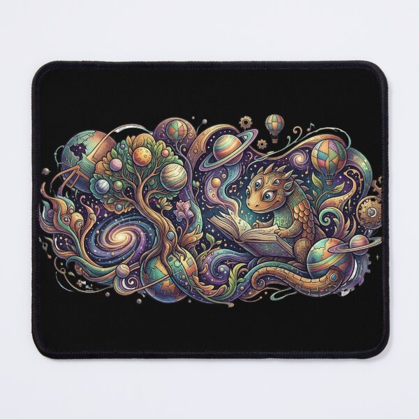 Item preview, Cosmic Reader – Surreal Dragon Reading in Space designed and sold by HarriPaloma.