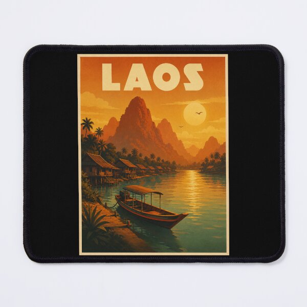 Item preview, Vintage Laos Poster designed and sold by GoodOldVintage.