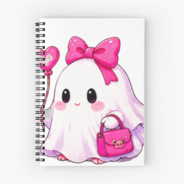 Item preview, Cute Pink Ghost Girl With Heart Balloon designed and sold by DailyDoodlesBySumbul.