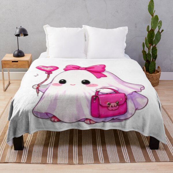 Item preview, Cute Pink Ghost Girl With Heart Balloon designed and sold by DailyDoodlesBySumbul.